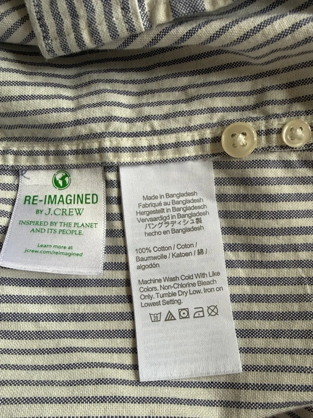 💜J.Crew Slim Broken-In Oxford Shirt – Blue & White | Size M